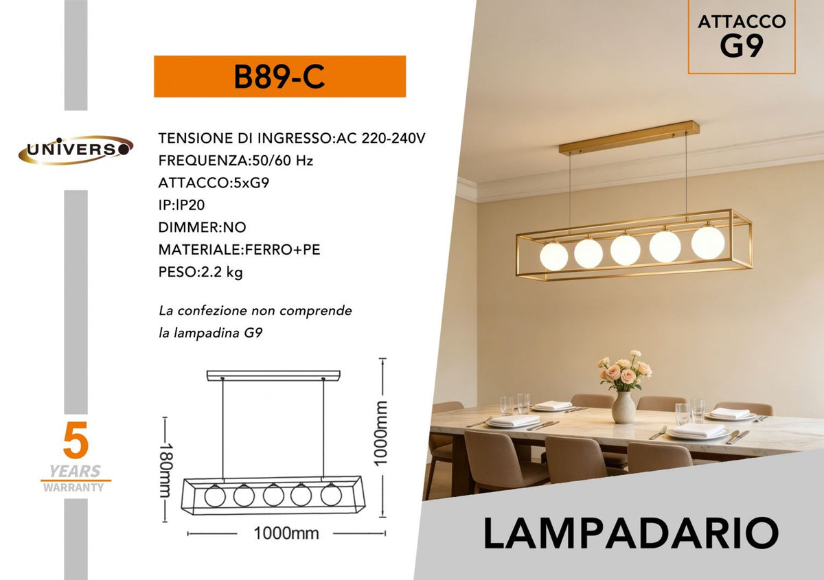 Lampadario a sospensione – B89-C
