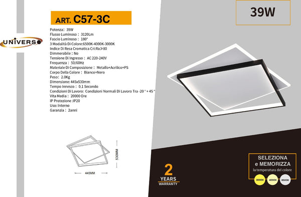 Lampada Da Soffitto Universo – C57-3C