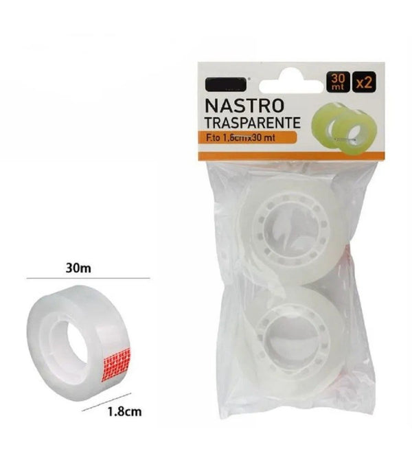 Nastro adesivo 19 mm × 35 m, confezione da due rotoli