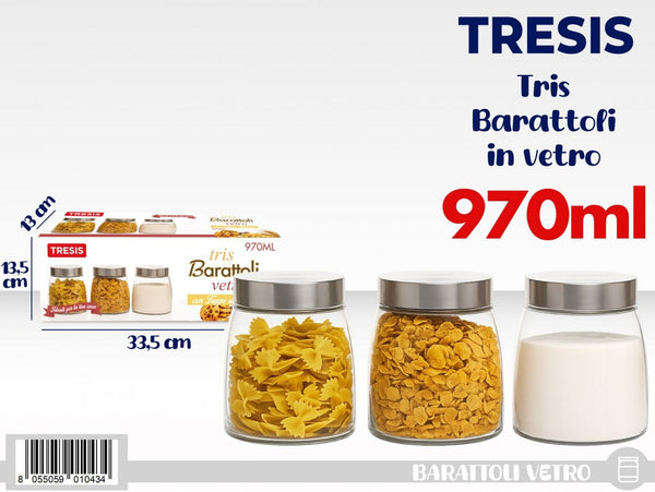 3 pz BAR.VETRO TAPPO ALL.970 ml