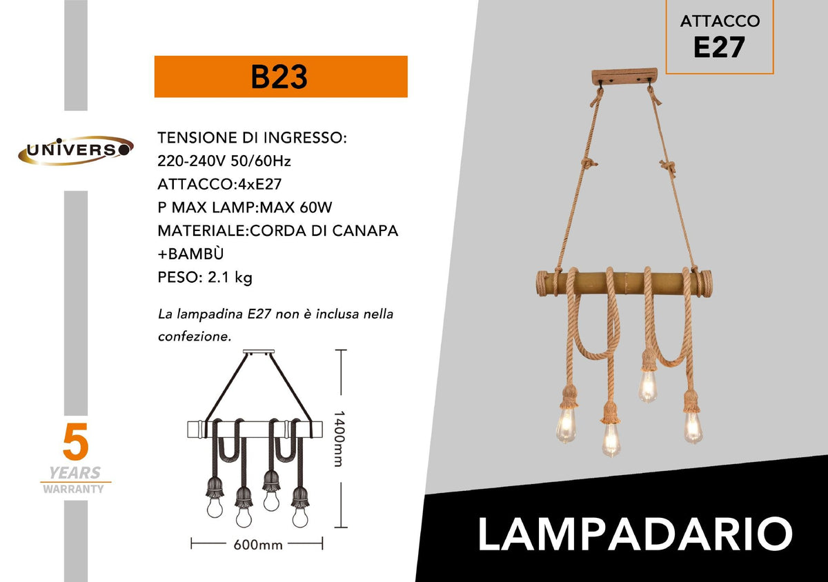 Lampadario Da Soffitto Universo – B23