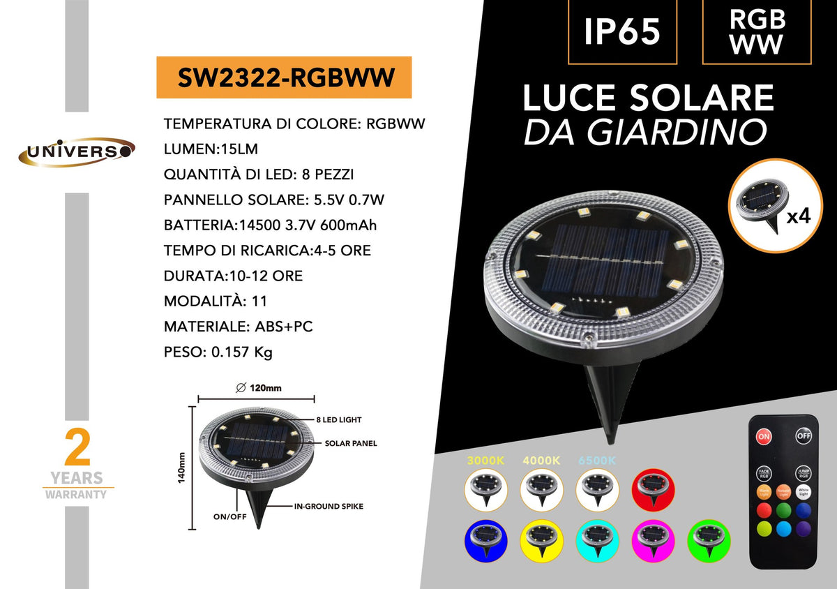 Faretto Solare Universo – SW2322-RGBWW