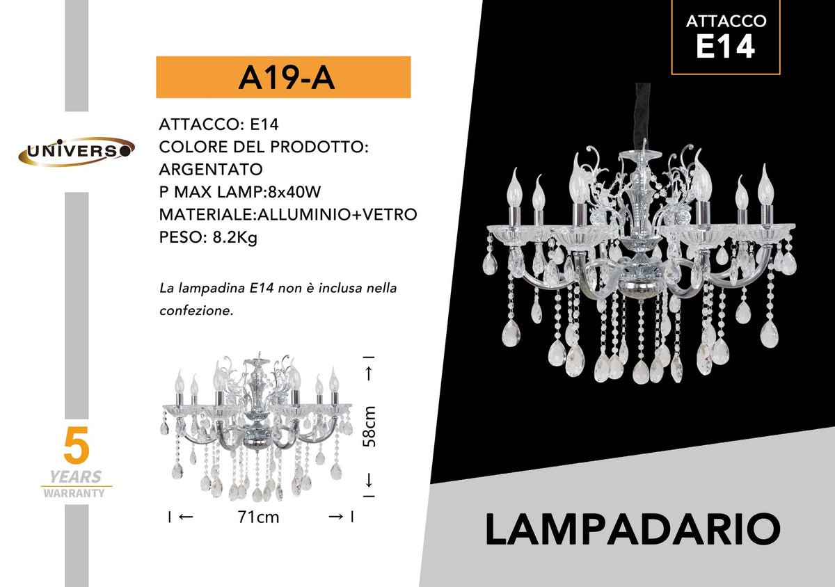 Lampadario Da Soffitto Universo – A19-A