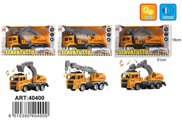 Set mezzi da cantiere con luci, assortito AP40400