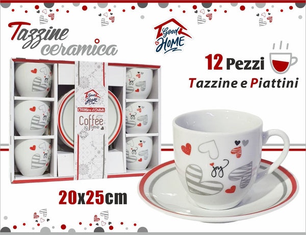 6tazzine piattino shabby