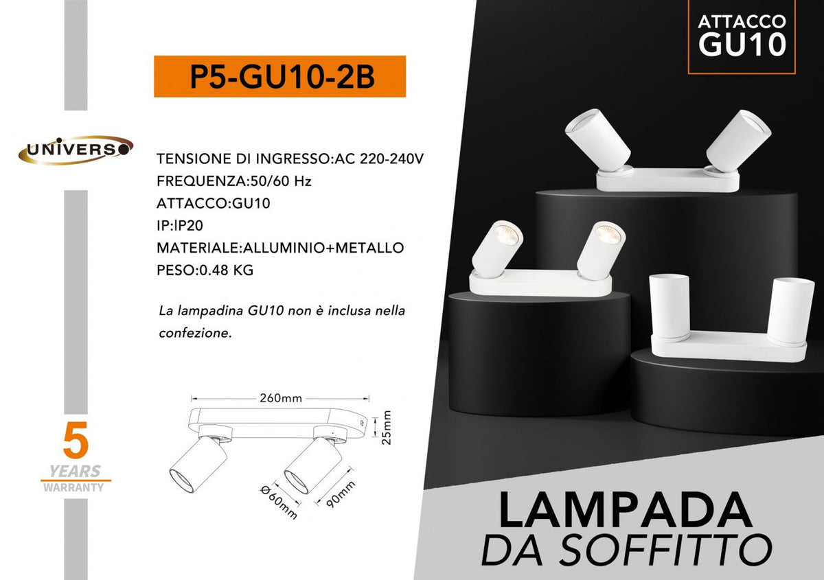 Faretto da soffitto – P5-GU10-2B