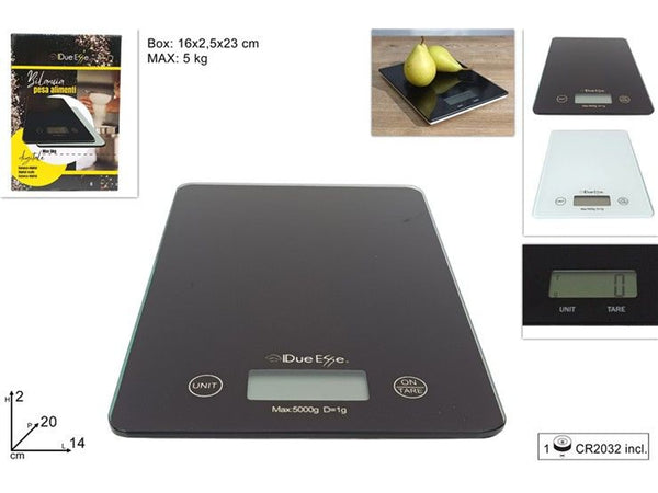 Bilancia cucina vetro 5 kg 2 col. kc1522 black/white