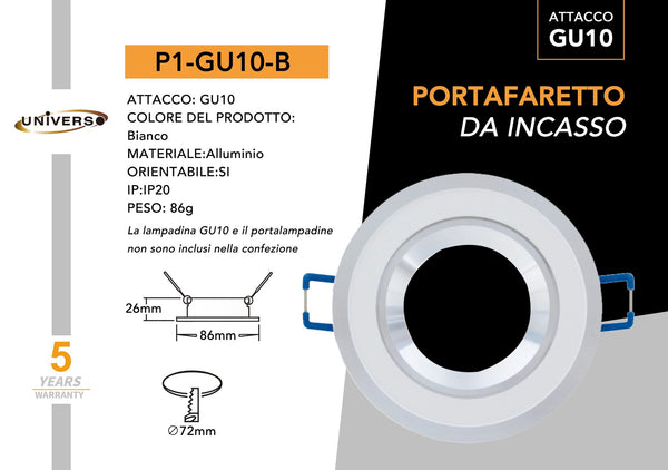 Porta Faretto Universo – P1-B