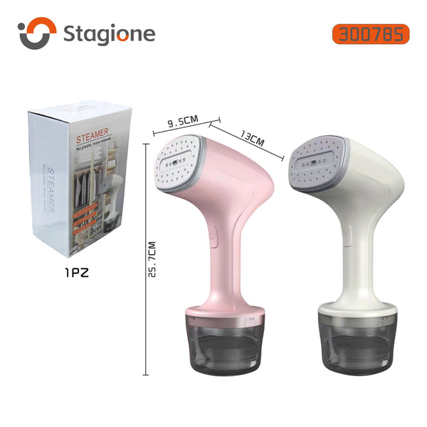 Ferro da stiro verticale portatile rosa e bianco