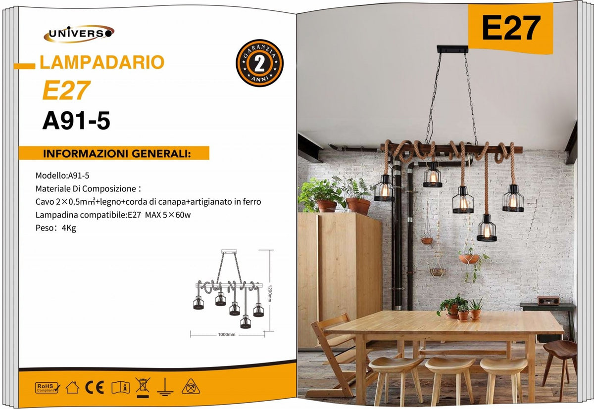 Lampadario Da Soffitto Universo – A91-5