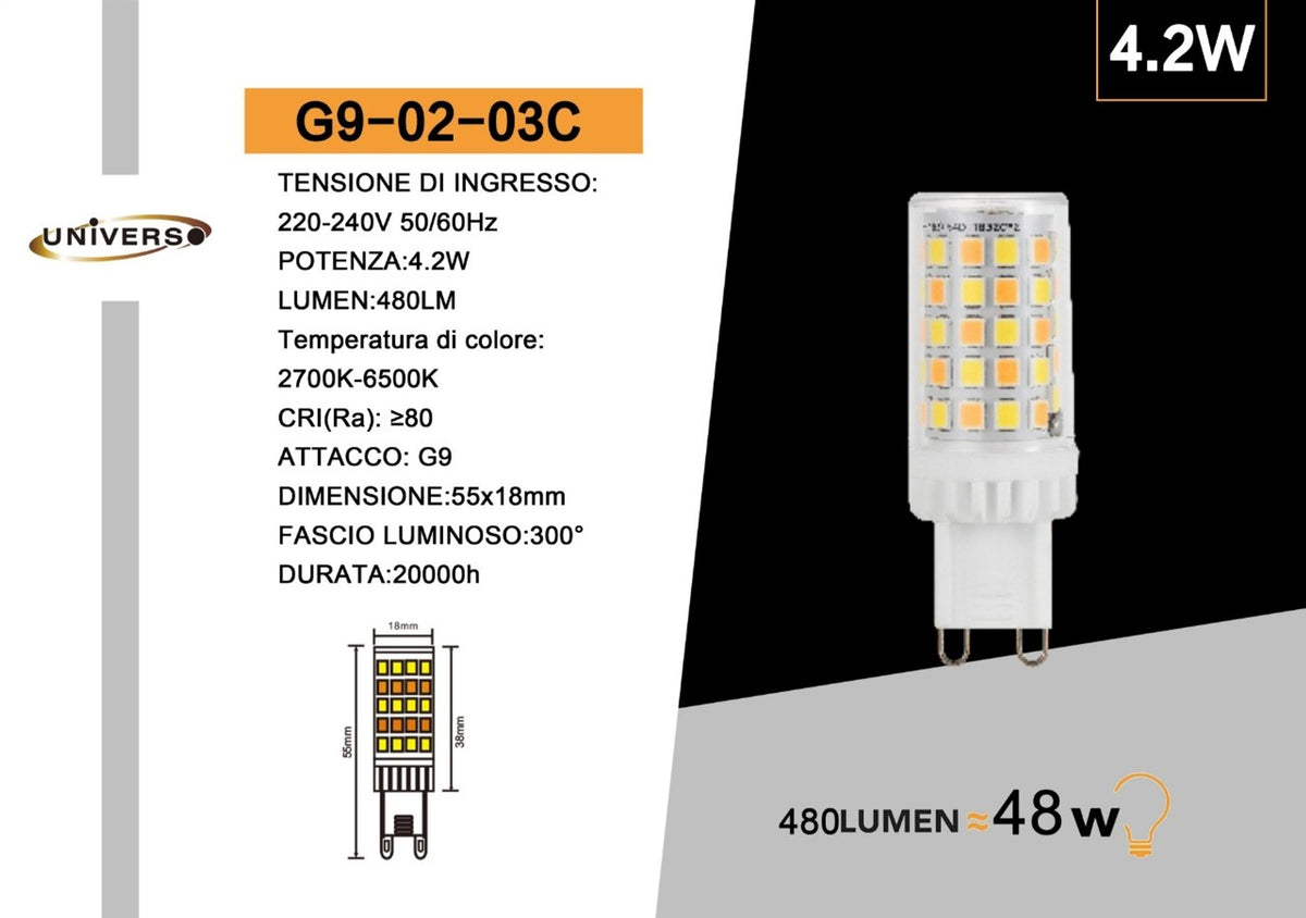 Lampadina G9 Universo – G9-02-03C