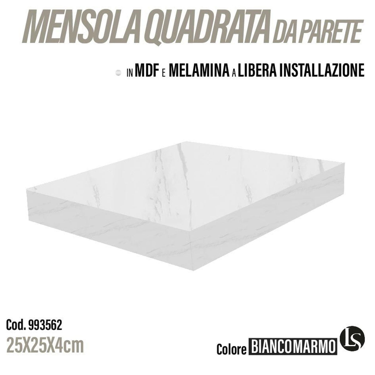 Scaffali e mensole 25×25×3.8CM – art. 993562