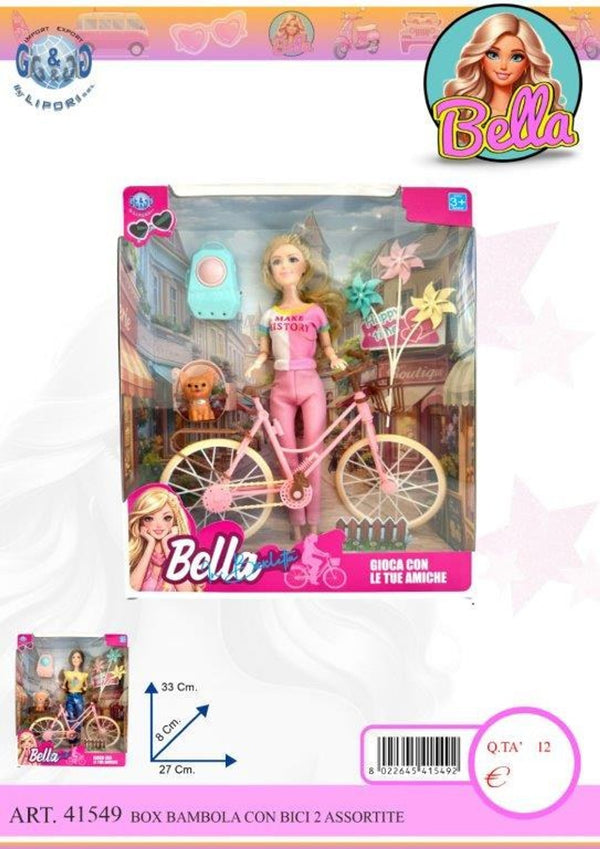 Bambola con bicicletta, assortita LIP41549
