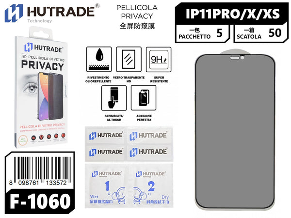 PELLICOLA DI VETRO PRIVACY IP11 PRO/X/XS – F1060 544023
