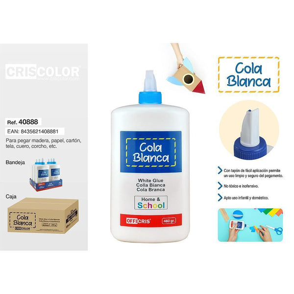 Colla scolastica bianca 480g