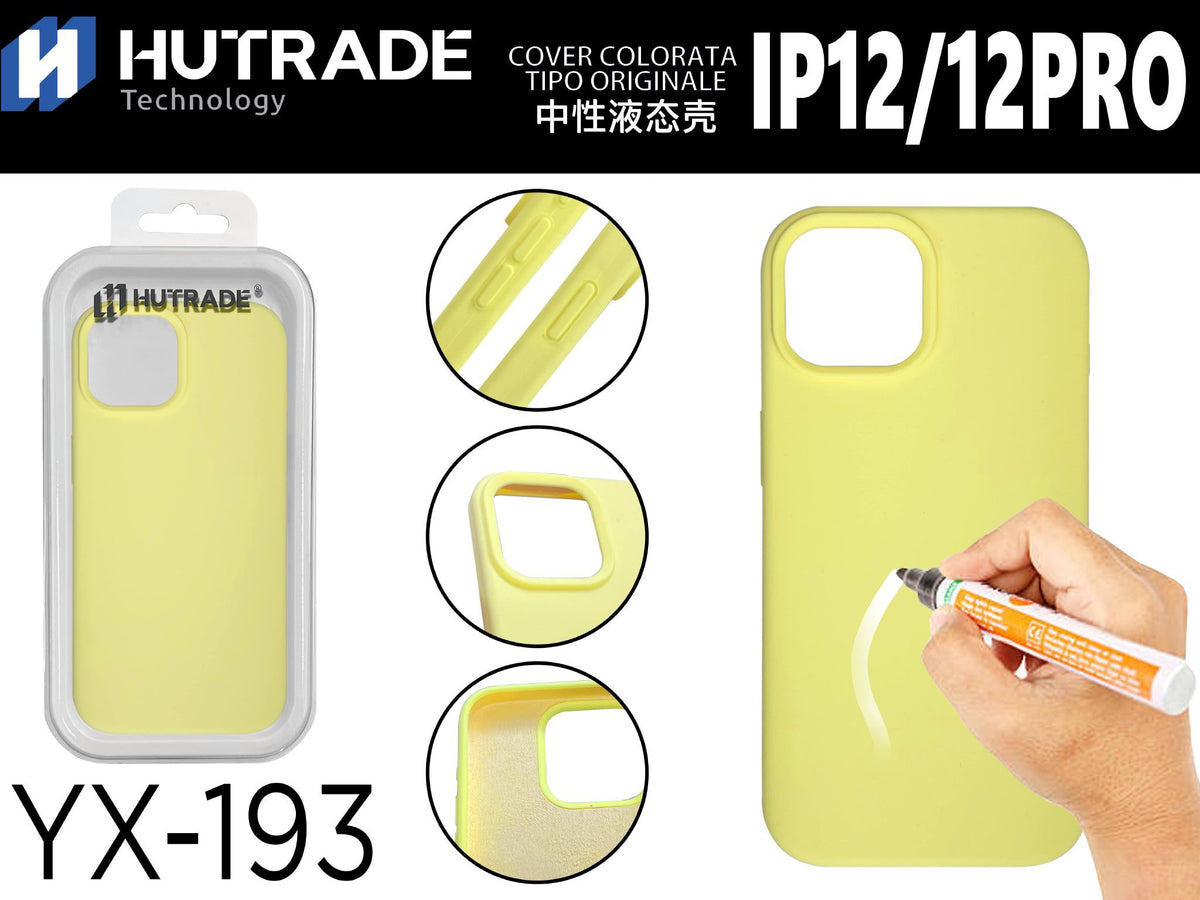 YX-193 COVER COLORATA IN GOMMA IP12/12PRO GIALLO