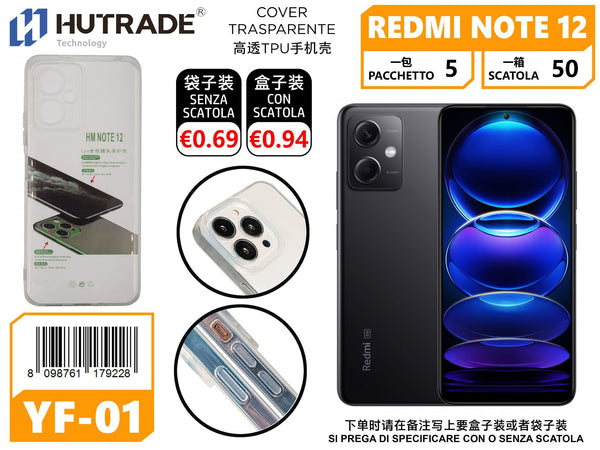 COVER TRASPARENTE REDMI NOTE 12 5G – YF01 011778