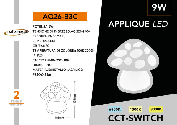 Applique Da Muro Universo – AQ26-B3C