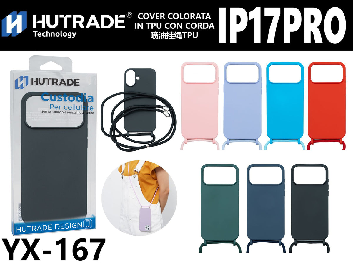 COVER COLORATA IN TPU CON CORDA IP17PRO/IP18PRO – YX167 144026