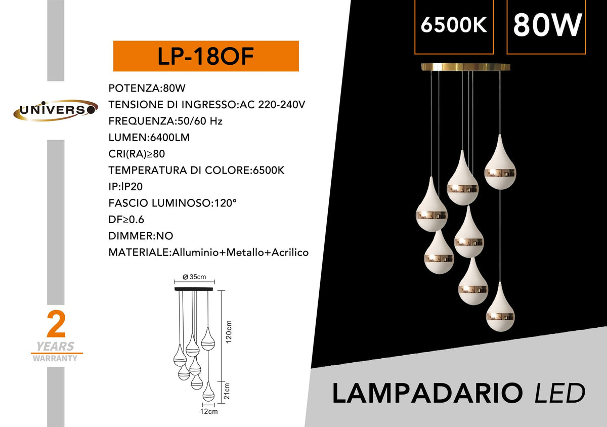 Lampadario Da Soffitto Universo – LP-18OF