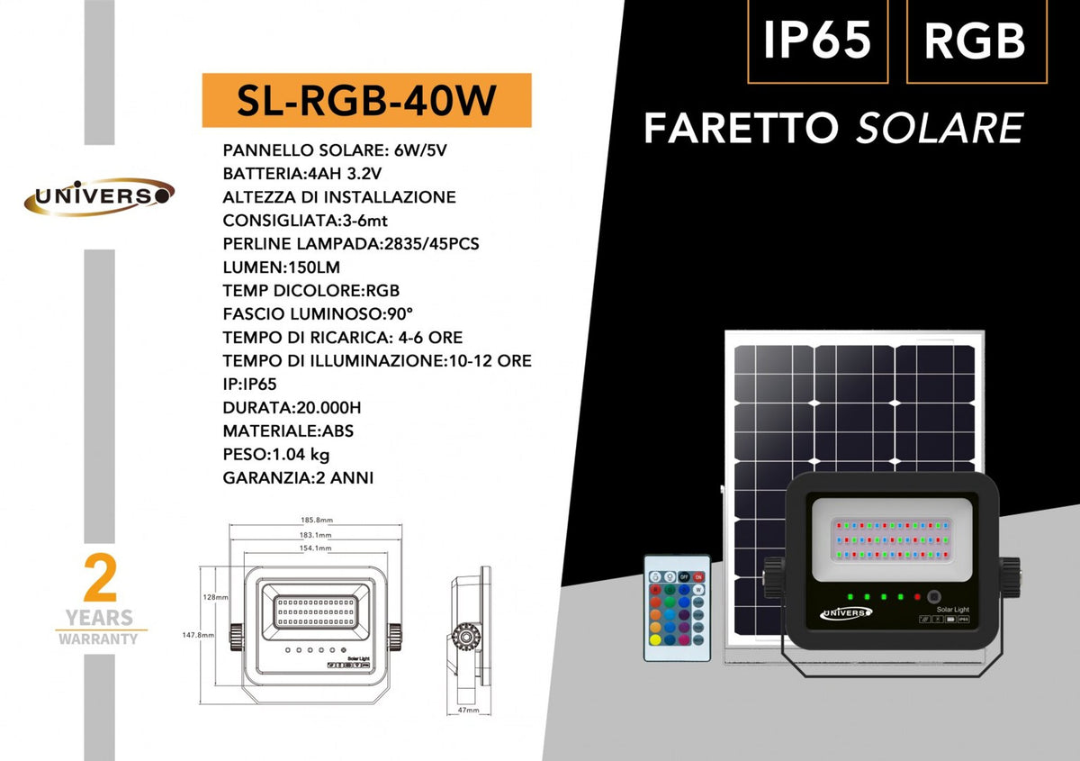Farettto Solare Universo – SL-RGB-40W