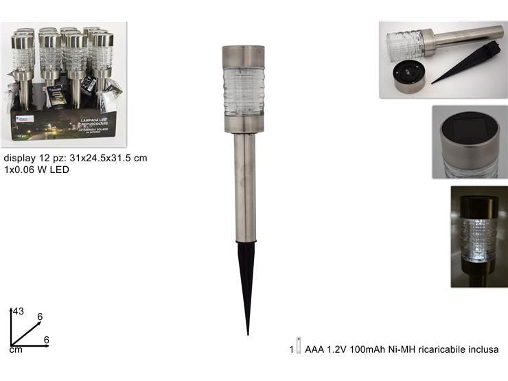 Lampada solare led in metallo vetro (zk7035) 21340