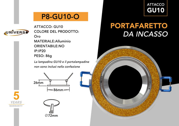 Porta Faretto Universo – P8-O