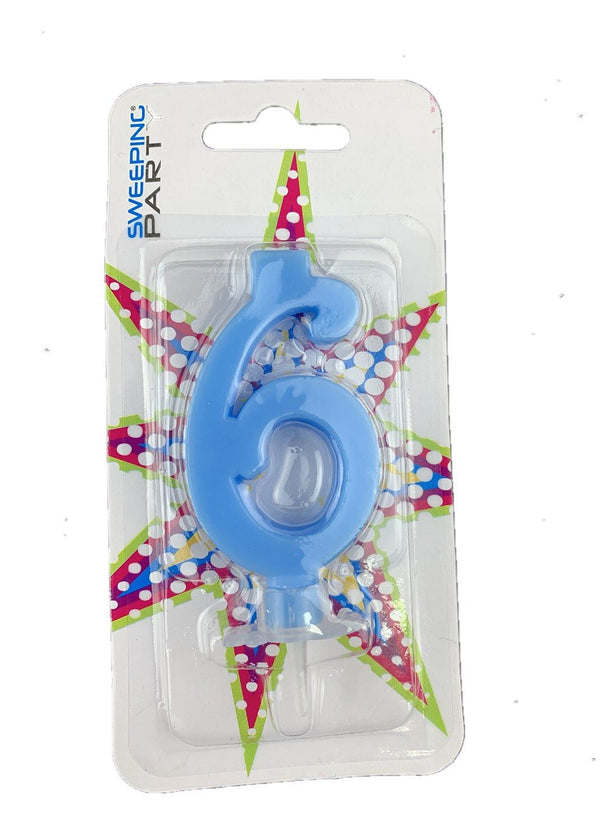 Candelina 9 cm Nr.6 Colore Celeste