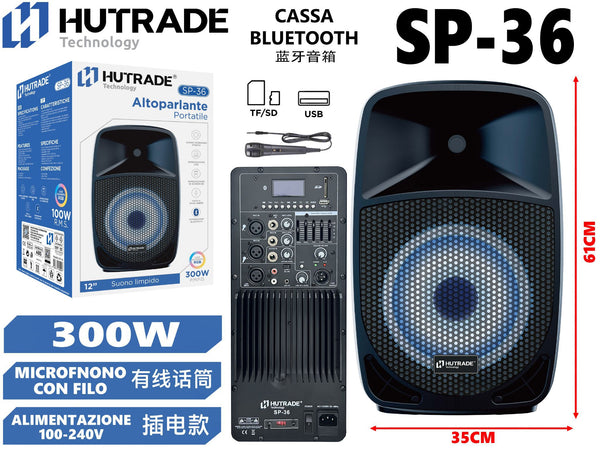 SP-36 CASSA BLUETOOTH CON MICROFONO DA 300W