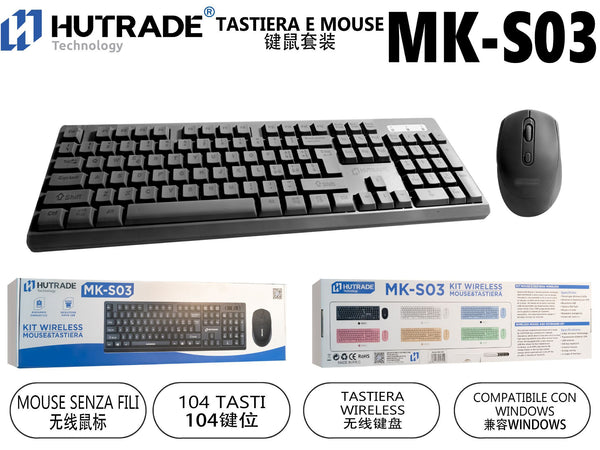 Set tastiera e mouse wireless MK-S03