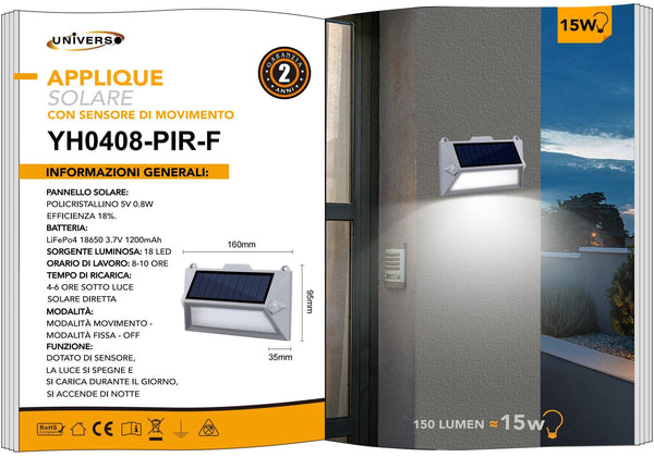 Applique Solare Universo – YH0408-PIR-F