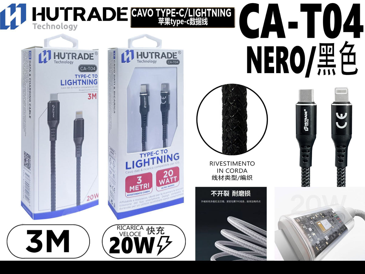 CA-T04 CAVO TYPE-C TO LIGHTNING 20W 3METRI