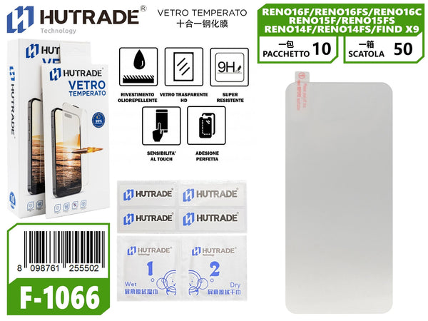 F-1066 PELLICOLA DI VETRO OPPO RENO 16F/16FS/RENO 16C/RENO 15F/RENO 15FS /RENO 14F/RENO 14FS/FIND X9