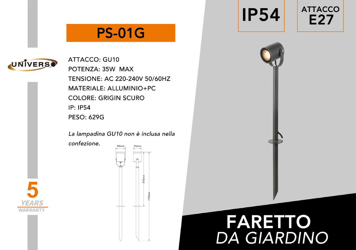 Luce da giardino e da percorso – PS-01G
