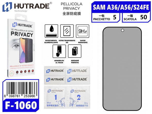 PELLICOLA DI VETRO PRIVACY SAM S24FE/S25FE/A36 5G/A56 5G/A37