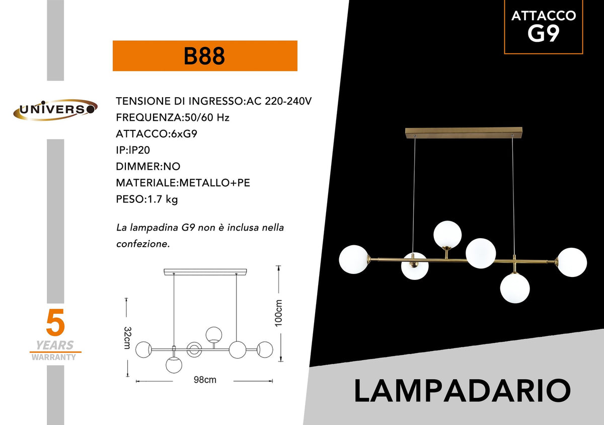 Lampadario Da Soffitto Universo – B88