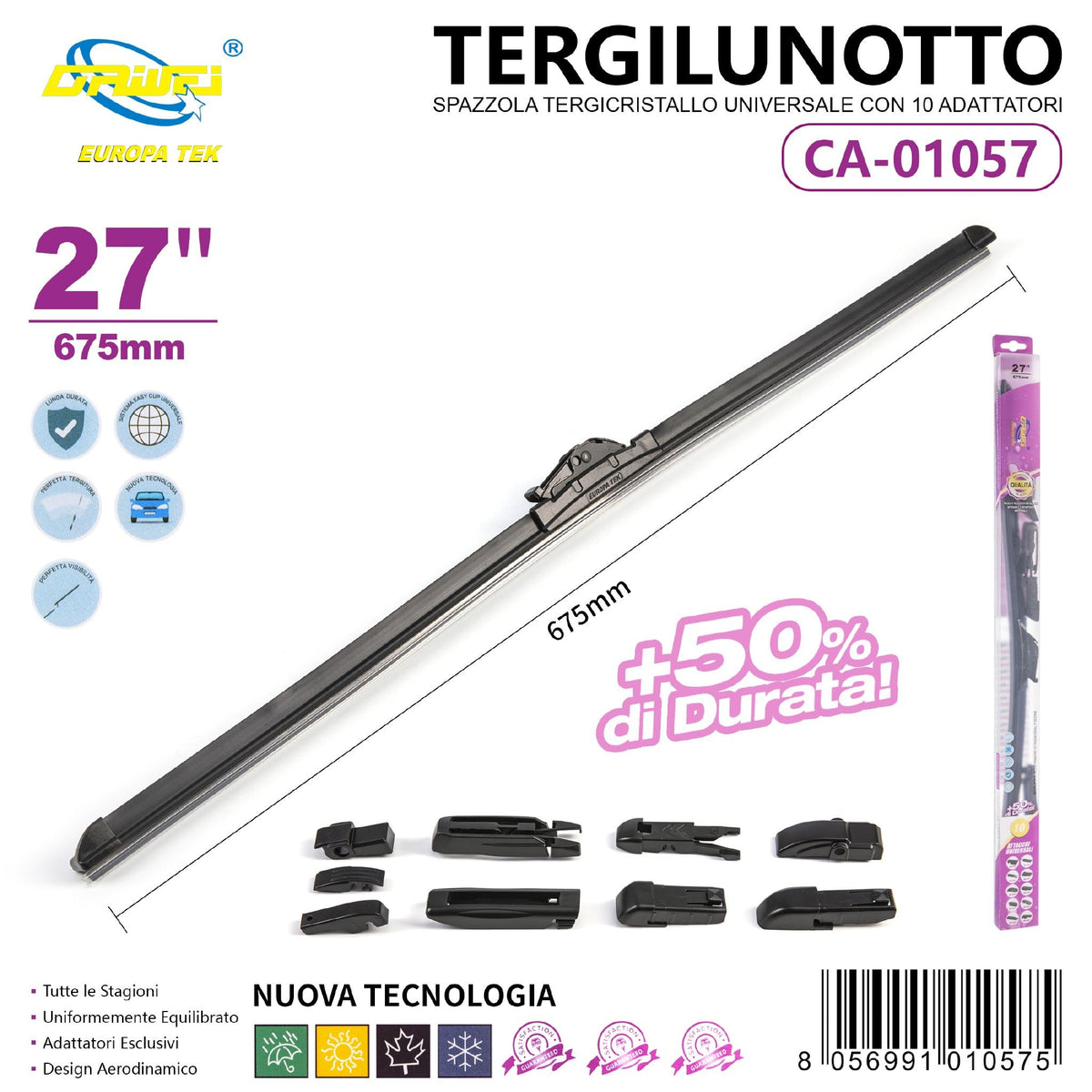 Spazzole tergicristallo con 10 adattatori