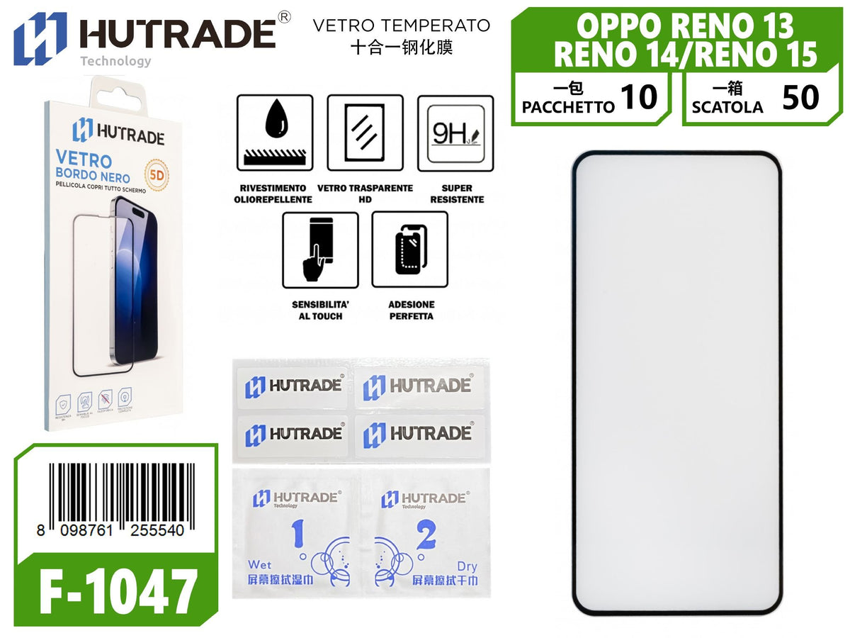 F-1047 PELLICOLA DI VETRO 5D OPPO RENO 13/RENO 14/RENO 15