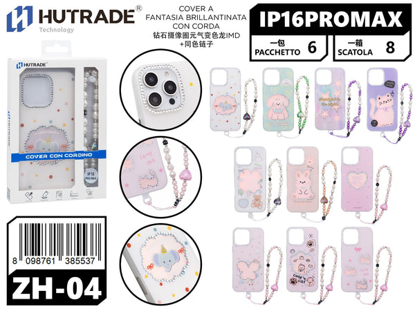 ZH-04 COVER A FANTASIA BRILLANTINATA CON CORDA IP16 PRO MAX