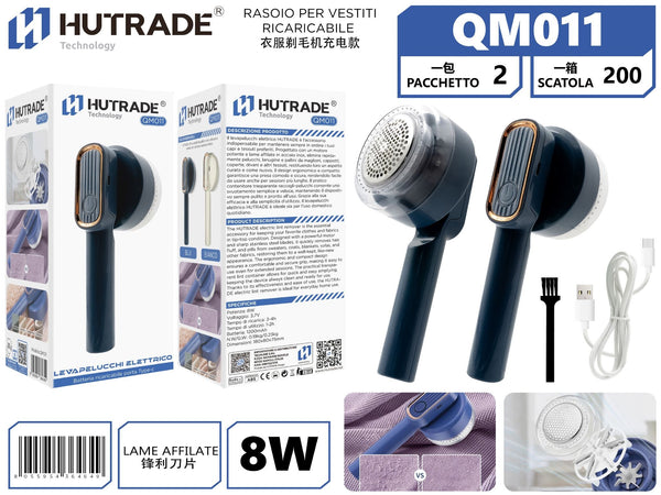QM011 RASOIO PER VESTITI RICARICABILE