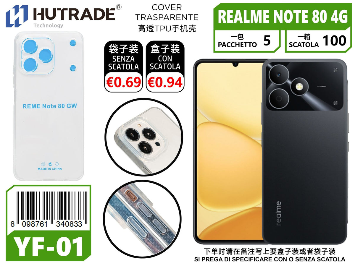 COVER TRASPARENTE REALME NOTE 80 4G – YF01 012035
