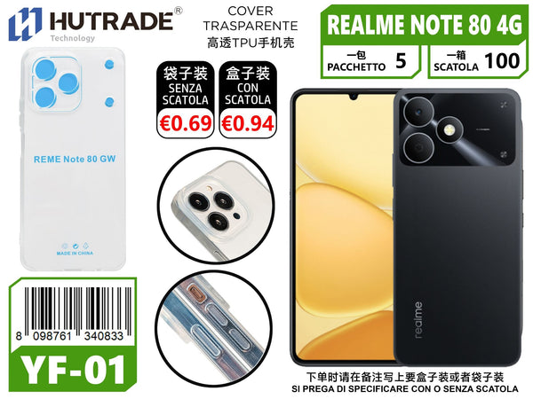 COVER TRASPARENTE REALME NOTE 80 4G – YF01 012035