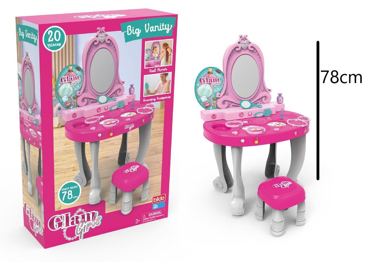 Specchiera giocattolo Glam Girls con sgabello