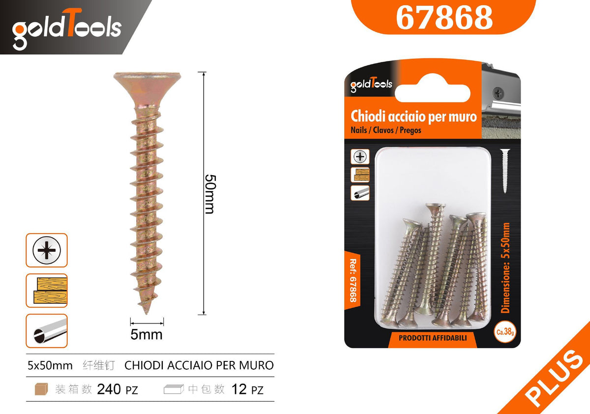 Viti per legno GoldTools, finitura dorata