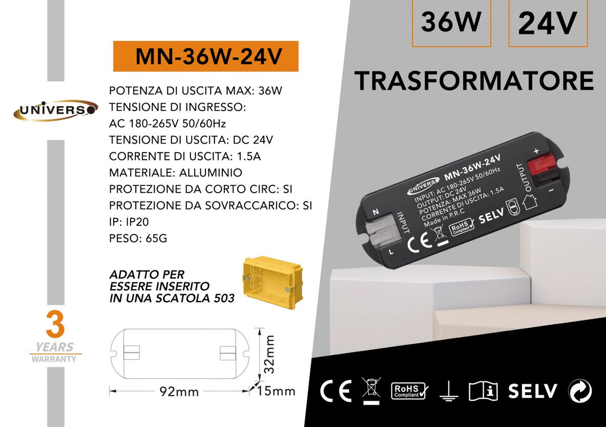 Alimentatore LED – MN-36W-24V