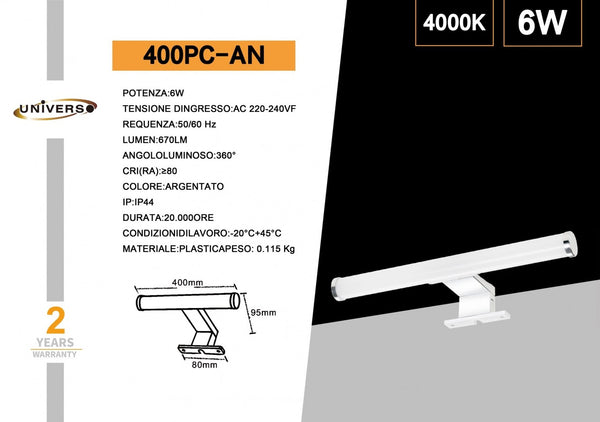 Lampada per specchio – 400PC-AN