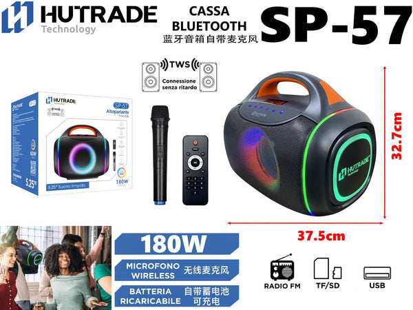 SP-57 CASSA BLUETOOTH CON MICROFONO /FM DA 180W
