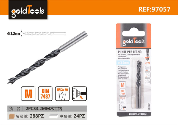 Punte per legno con punta di centraggio GoldTools