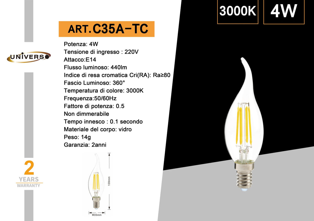 Lampadina LED Universo – C35A-TC