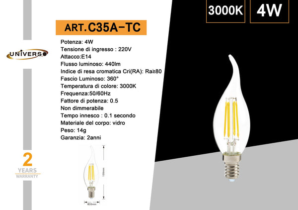 Lampadina LED Universo – C35A-TC